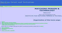 Desktop Screenshot of matchingpersonandtechnology.com